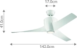 Plafondventilator met verlichting - Phree - 56in / 142cm ventilator - wit — thumbnail 4