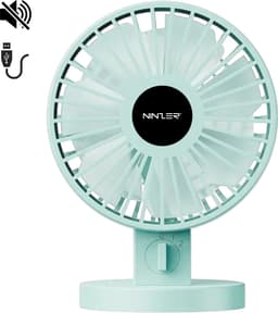 Ninzer Mini Ventilator USB - Stille Mini USB-Ventilator - Tafelventilator & Bureau Ventilator - Compact, Stil & Krachtig - Blauw — thumbnail 1