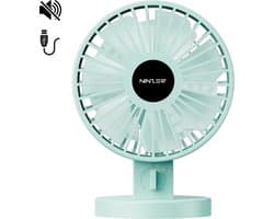 Ninzer Mini Ventilator USB - Stille Mini USB-Ventilator - Tafelventilator & Bureau Ventilator - Compact, Stil & Krachtig - Blauw