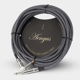 Áengus Silver Tweed Gitaarkabel Instrumentkabel - 6.35mm mono jack plug haaks/recht - 6 meter — thumbnail 4