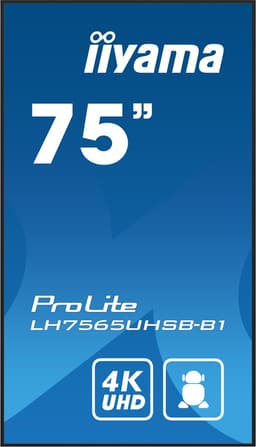 iiyama LH7565UHSB-B1 beeldkrant Kiosk-ontwerp 189,2 cm (74.5") LED Wifi 800 cd/m² 4K Ultra HD Zwart Type processor Android 11 24/7 — thumbnail 5