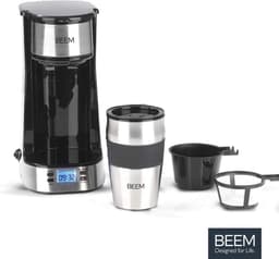 Thermo 2 Go Filterkoffiezetapparaat voor 1 kopje - Thermo - Inclusief 04 l meeneembeker en permanent filter - 24-uurs timer 750 Watt [Roestvrij staal] — thumbnail 4