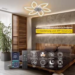 Plafondventilator met Verlichting - Met Afstandbediening - Stil in Gebruik - Stille Plafondventilator - Verlichting Woonkamer — thumbnail 3