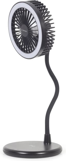 3-in-1 tafelventilator met draadloze telefoonlader en LED verlichting — thumbnail 2
