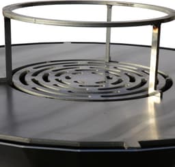 WELDED DRUM 800 Barbecue Vuurschaal - BBQ Lounge - cortenstaal - houtgestookt-standaard met wielen, aslade, regelbare luchttoevoer onder in vuurschaal waardoor veel minder last van rook, afdekplaat — thumbnail 5