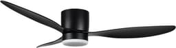 Plafondventilator Brezza Ø 132 cm met verlichting zwart – stille ventilator 2026 – top kwaliteit - energie zuinig – met remote - ventilator voor laag plafond - 6 snelheden - warm wit licht - 3 step DIM systeem - zomer en winter stand — thumbnail 2