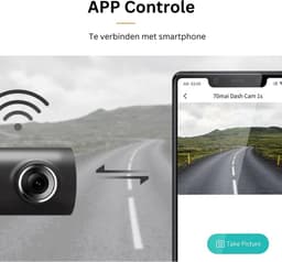 70Mai - Dashboard Camera 1S Voor Auto - 1080p full HD camera - Verbinden met Telefoon - Parkeerstand met ingebouwde G-sensor - 130º groothoeklens - Engels voice control — thumbnail 5