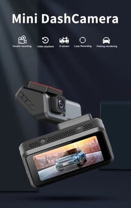 TechU™ Dashcam Camera – M45 Zwart – Dashboardcamera met Achteruitrijcamera – 3 inch Beeldscherm Full HD 1080P – 140° Wijdhoeklens – G-sensor – Loop recording – Bewegingssensor – Parkeermodus – Voor Auto — thumbnail 3