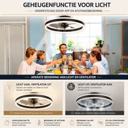 Plafondventilator met LED verlichting - Dimbaar en stille werking - Afstandsbediening inbegrepen — thumbnail 4