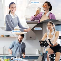 Nekventilator, draagbare stille nekventilator met 5000 mAh batterij, USB oplaadbaar, verstelbaar, 3 snelheden — thumbnail 4