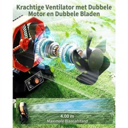 Hutjemutje - camping ventilator - ventilator - met 4 LED-lantaarn - 8 snelheden - draagbaar - met afstandsbediening - 20000 mAh batterij - zwart & oranje — thumbnail 4