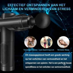 Massagengun - Massage Gun - Massage Pistool - Zwart - 10cm x 10cm x 10cm — thumbnail 4