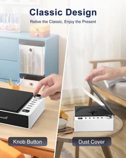 Draagbare Bluetooth CD-speler - Retro CD-speler - 7 Afspeelmodi met FM, USB en AUX - 4000mAh Accu tot 4,5 Uur - Stereo Audio-uitgang - Transparante Stofkap - Voor Thuis, Kantoor, Klaslokaal, Auto en Kamperen — thumbnail 4