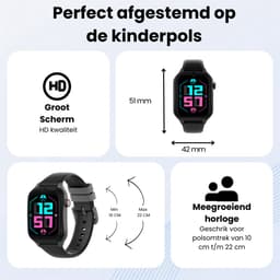 WB Goods Kinder Smartwatch - GPS Horloge Kind - Smartwatch Kinderen - Kinder GPS Tracker - 4G & SMS - Zwart - Met Nederlandse Taal — thumbnail 5