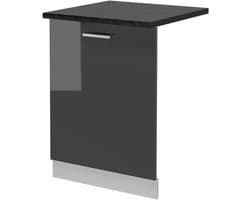 Vaatwasserpaneel - Keukenfront - Keuken Integratie - Hoogglans Afwerking - 60 cm - Antraciet
