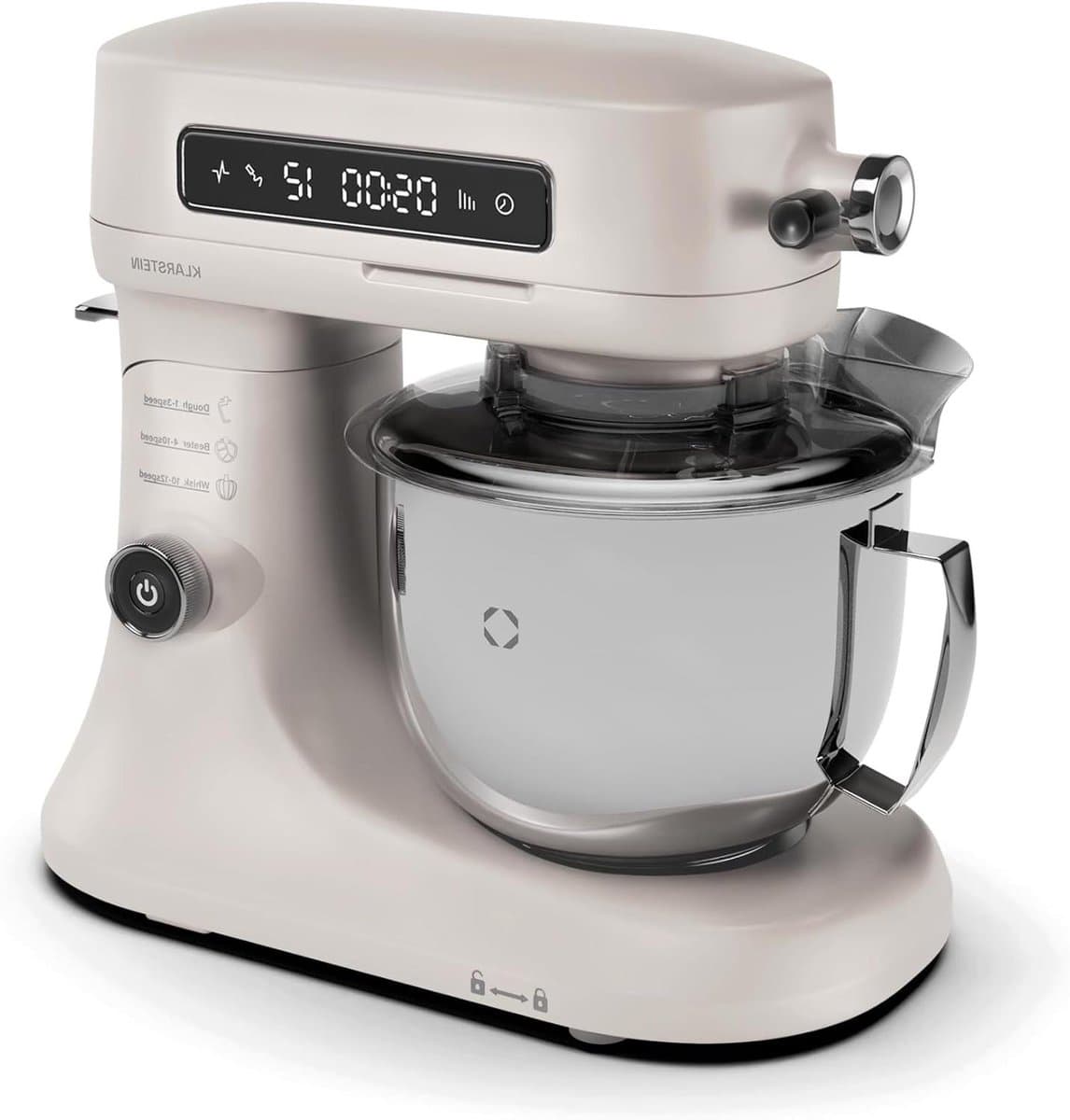 Keukenmachine - Mixer Deegmaker - Bakken en Koken - Stille AC Motor - 5 Liter Kom - Zandkleur — afbeelding 1