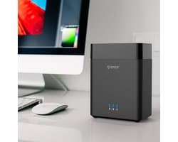 Let op type!! ORICO DS200U3 3 5-inch Bay 2 magnetische-type USB 3.0 harde schijf behuizing met blauwe LED-Indicator(Black)