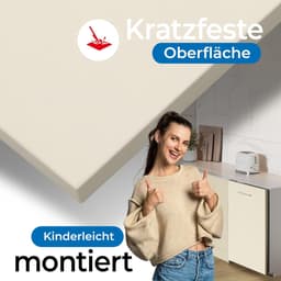 Vaatwasser Frontpaneel - Deurpaneel Vaatwasser - Keuken Opfrissen - Krasbestendig Melamine - 715 x 594 mm - Beige — thumbnail 3