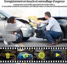 Dashcam Auto - 3 Kanaals Recorder - Veiligheid Onderweg - Infrarood Nachtzicht - 1080P FHD - Zwart — thumbnail 3