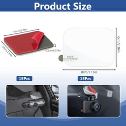 SnelShoppen - Pack van 15 Dubbelzijdige Adhesive Pads voor Dashcam + 15 Stuk Electrostatische Stickers - Hittebestendig en Extra Sterk voor Actiecamer — thumbnail 5