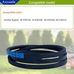 Grasmaaier aandrijfriem - Vervangende riem - Onderhoud tuin - Exacte pasvorm - 1/2 x 50 inch - Zwart — thumbnail 2