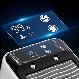 Airco-unit - Stille Draagbare Airconditioner Met Luchtbevochtiger Mist, 2/4u Timer En 2 Snelheden, Digitaal Display, 500ml Persoonlijke Verdampingskoeler, Voor Thuis, Slaapkamer - wit [Energieklasse A] — thumbnail 3