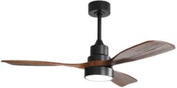 Houten plafondventilator van 122 cm, voorzien van 3 bladen van massief hout, met afstandsbediening en een omkeerbare gelijkstroommotor, geschikt voor de woonkamer — thumbnail 1