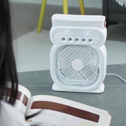 USB-aangedreven bureauventilator, perfect voor studenten, reizigers en kampeerders (groen). — thumbnail 4