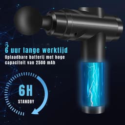 QIN® Massage Gun - Massage Pistool - Massage Gun Professioneel - Massage-gun - Zwart - 28cm x 24cm x 7cm — thumbnail 3