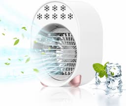 Draagbare Airconditioner, Mini Airconditioner Ventilator, Airconditioner, Oplaadbare Mini Airconditioner, Luchtkoeler, Airconditioning voor Thuis 4-in-1 Desktop Koelventilator 3 Snelheden USB 3600 mAh — thumbnail 1