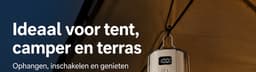 Ophangbare Camping Ventilator - Plafondventilator met Lamp - Opvouwbare Bladen - 10800 mAh - 4 Snelheden - Afstandsbediening - Timer 1-12 Uur - RGB Licht - Wit — thumbnail 5