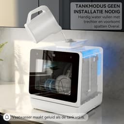 SP® Mini Vaatwasser - Vrijstaande Vaatwasser - Afwasmachine - Wit - 43cm x 43cm x 46cm — thumbnail 3