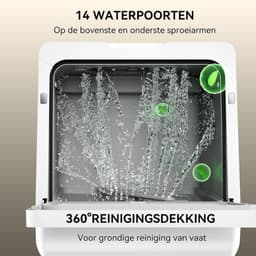 SP® Mini Vaatwasser - Vrijstaande Vaatwasser - Afwasmachine - Wit - 43cm x 43cm x 46cm — thumbnail 4