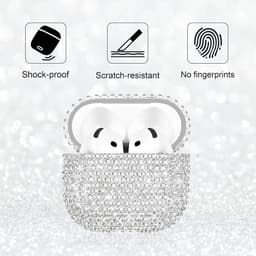 AirPods 4 Hoesje - Oordopjes Case - Bescherming Opladen - Met Strass Diamanten - 50 Gram - Zilver — thumbnail 5