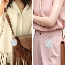 AirPods 4 Hoesje - Oordopjes Case - Bescherming Opladen - Met Strass Diamanten - 50 Gram - Zilver — thumbnail 2