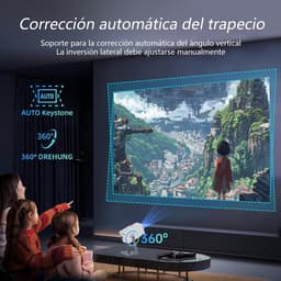 SnelShoppen - Draagbare Mini-Projector met Android 11, 4K Ondersteuning, 1080P, Wifi 6, Bluetooth 5.0, 360° Draaibaar, Thuisbioscoop en Buitengebruik — thumbnail 3