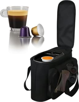 Reistas Koffiezetapparaat - Draagtas Koffiezetter - Mobiele Koffie Oplossing - Interne Vakken - 40 x 30 x 6 cm - Zwart — thumbnail 1