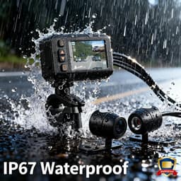 Dual Dashcam voor en achter - Waterdicht IP67 - HD-opname met G-sensor - Groothoeklens - Voor Motorsport en Recreatief Gebruik — thumbnail 3