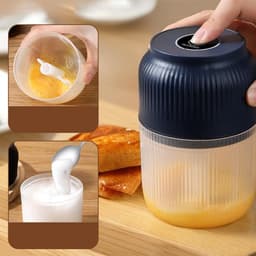 Elektrische Hakker - Keukenmachine Mini - Maaltijden Voorbereiden - Snoerloos Opladen - 300 ml - Blauw — thumbnail 5