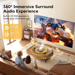 SnelShoppen - 4K Projector met WiFi 6 en Bluetooth 5.2 - Draagbare Projector met Native 1080p Resolutie, Autofocus, 120° Automatische Keystone Correct — thumbnail 3