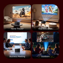 SnelShoppen - 4K Projector - Full HD 1080P Smart Projector met Autofocus, Trapezoidal Correction, 900 ANSI Lumens, WiFi6 & BT 5.0, 300 Inch Beeldscher — thumbnail 5