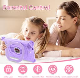 SnelShoppen - Kindertablet 7 Inch met Beschermhoes, Android Kids Tablet, 2GB RAM, 32GB ROM, Uitbreidbaar tot 256GB, WiFi, Bluetooth, Kindbescherming, — thumbnail 2