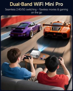 SnelShoppen - Mini-Beamer 4K Projector, Bluetooth & Wi-Fi, 1080p, Draagbare Thuisbioscoop, 400 ANSI, Ideaal voor Feest, Camping, Tuin, iPhone/Android — thumbnail 5