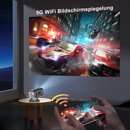 SnelShoppen - HY320 Mini Beamer, Full HD 1080p, Ondersteunt 4K, Draagbare Projector voor Thuisbioscoop, Wifi & Bluetooth, 180 Graden Draaibaar, Perfec — thumbnail 2