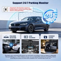 SnelShoppen - SIXTOP 4 camera's dashcam 360° rondomzicht auto DVR - 1080P Full HD, 3 inch IPS-display, nachtzicht, bewegingsdetectie, loop-opname & ac — thumbnail 3