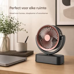 Ventilatoren- Oscillerende Tafelventilator met 6 Snelheden - Wandventilator voor Kantoor en Huis - Compacte en Stille Ventilator voor Slaapkamer en Camping — thumbnail 2