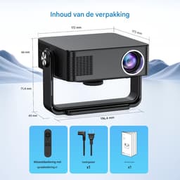 Xnano 1080P LCD Projector - Mini Beamer - Smart Projector - Home Cinema Beamer – Auto Focus – Keystone Correctie – Bluetooth – Android 13 - Woonkamer en slaapkamer - 196,4 x 172 x 137,4 mm - 1 stuk - Zwart — thumbnail 2