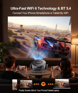 SnelShoppen - Magcubic Mini-beamer 4K, 360° + 35° opvouwbare split projector, 260 ANSI, wifi 6, Bluetooth 5.4, automatische trapeziumcorrectie, handma — thumbnail 5