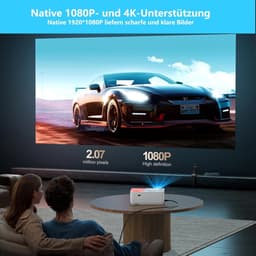 SnelShoppen - WiFi Bluetooth Beamer 4K Android OS Projector Native 1080P Autofocus 800 ANSI Lumen Mini Projector voor Thuisbioscoop, Outdoor, Tuin, Wo — thumbnail 4