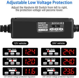 SnelShoppen - OBD2 OBD OBDII Power Kabel voor Dash Camera - Type C Oplaadkabel met 24-Uur Bewaking - 16Pin Hardwire Kit - 3.1M — thumbnail 3